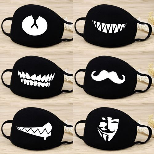 WomenCotton Face Masks Pattern Solid Black Mask Fashion