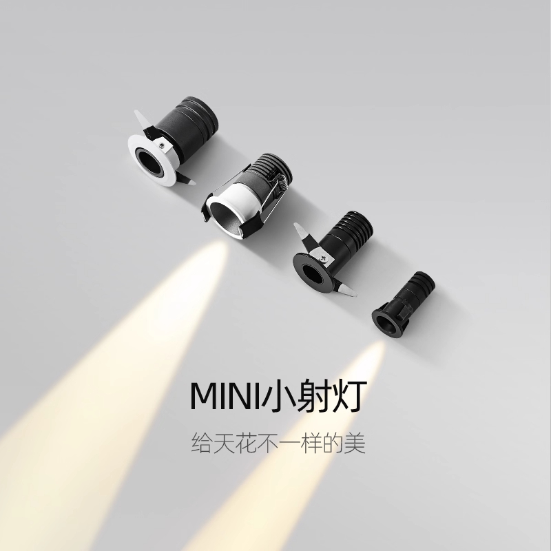 迷你小射灯嵌入式一束聚光LED满天星筒灯牛眼灯洞孔1W微型2/3口径
