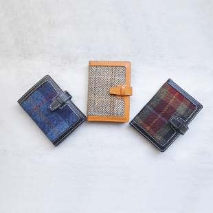 本革 Harris Tweed 旅行收纳皮件 护照夹｜手工制作