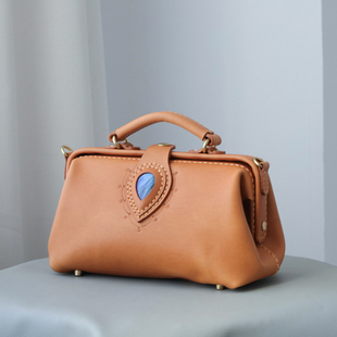 手提口金包 医生包斜挎包 蜜糖色 ｜复古横版 天使之眼