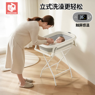 宝宝浴盆婴儿折叠洗澡盆儿童大号家用可坐新生儿泡澡桶不弯腰支架