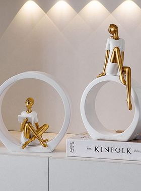 抽象人物摆件轻奢家居客厅电视柜酒柜柜子办公室书房装饰跨境热采