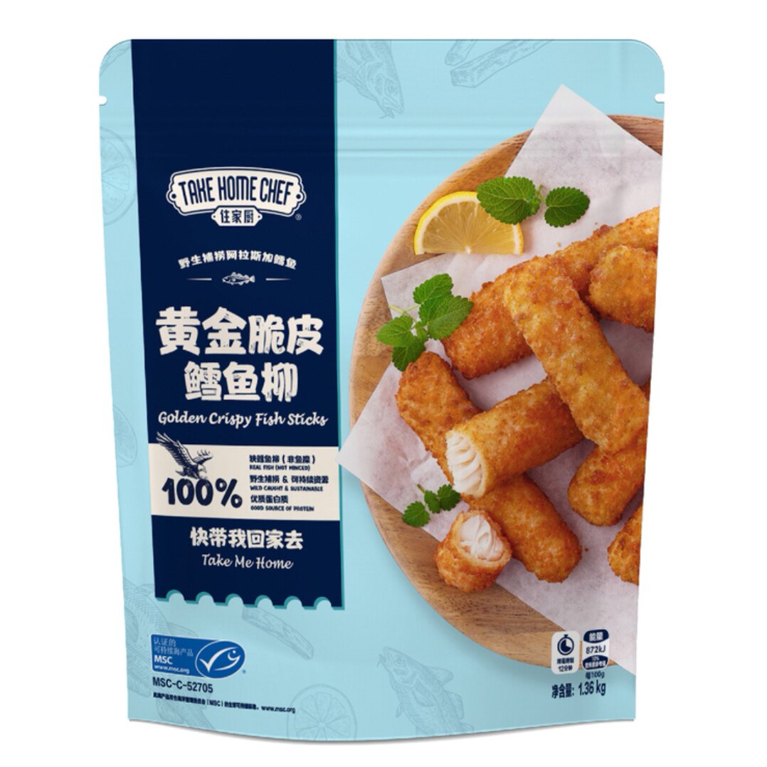 开市客代购黄金脆皮鳕鱼柳冷冻炸物1.36kg【冷冻运输】
