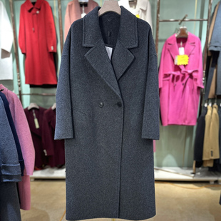 GR107C双面羊绒大衣女长款2025秋冬新款时尚羊毛双面呢外套 3QR