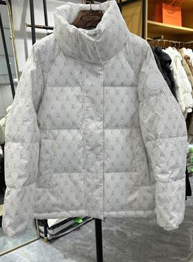 商场同款冬季羽绒服女90白鸭加厚短款绒时尚爱心印花外套M24284