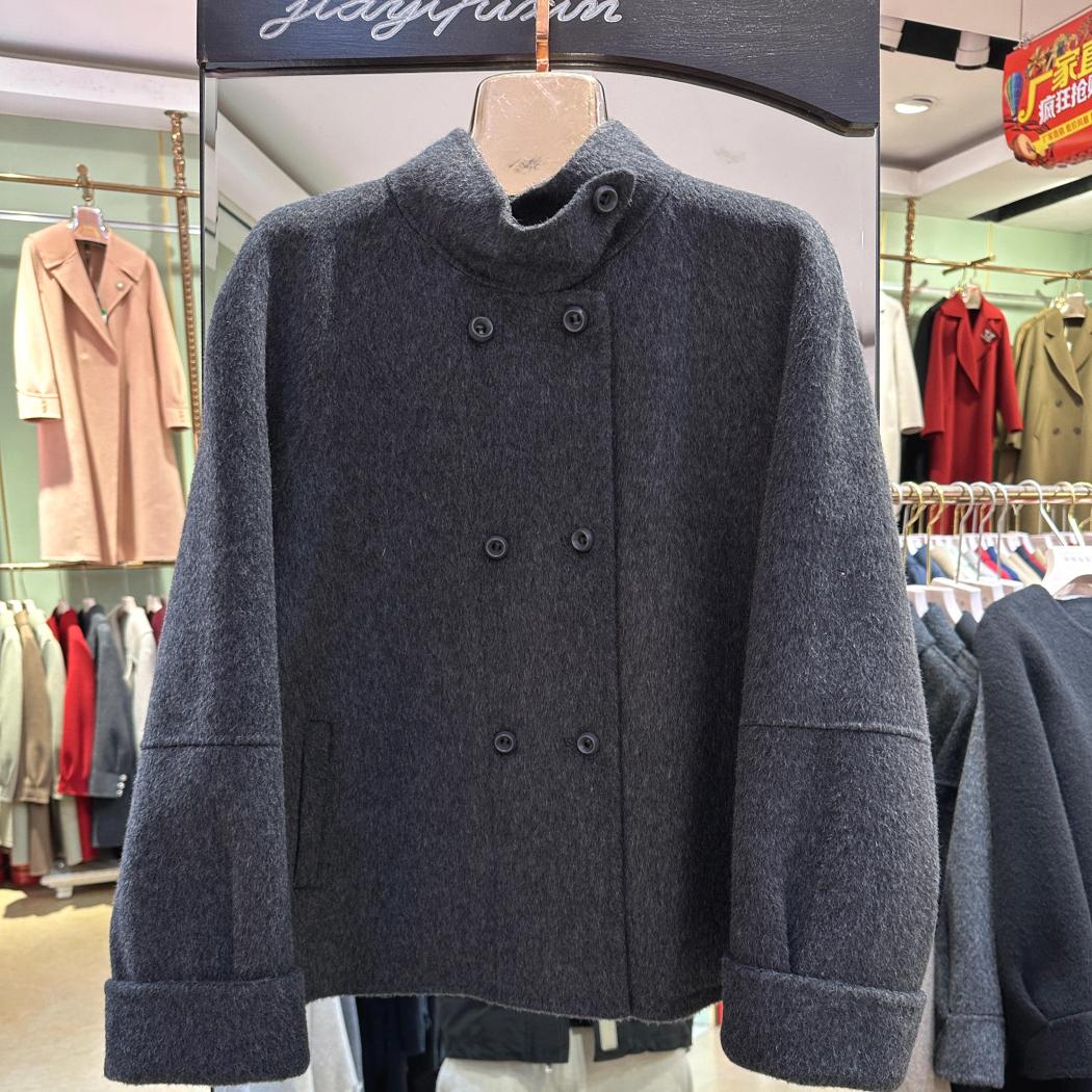 3QR双面羊绒大衣短款羊毛DF9230