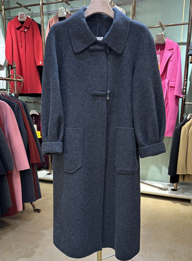 3QR双面羊绒大衣2025秋冬新款西装领时尚长款女羊毛外套WJD25635