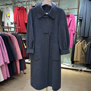 3QR双面羊绒大衣2025秋冬新款西装领时尚长款女羊毛外套WJD25635