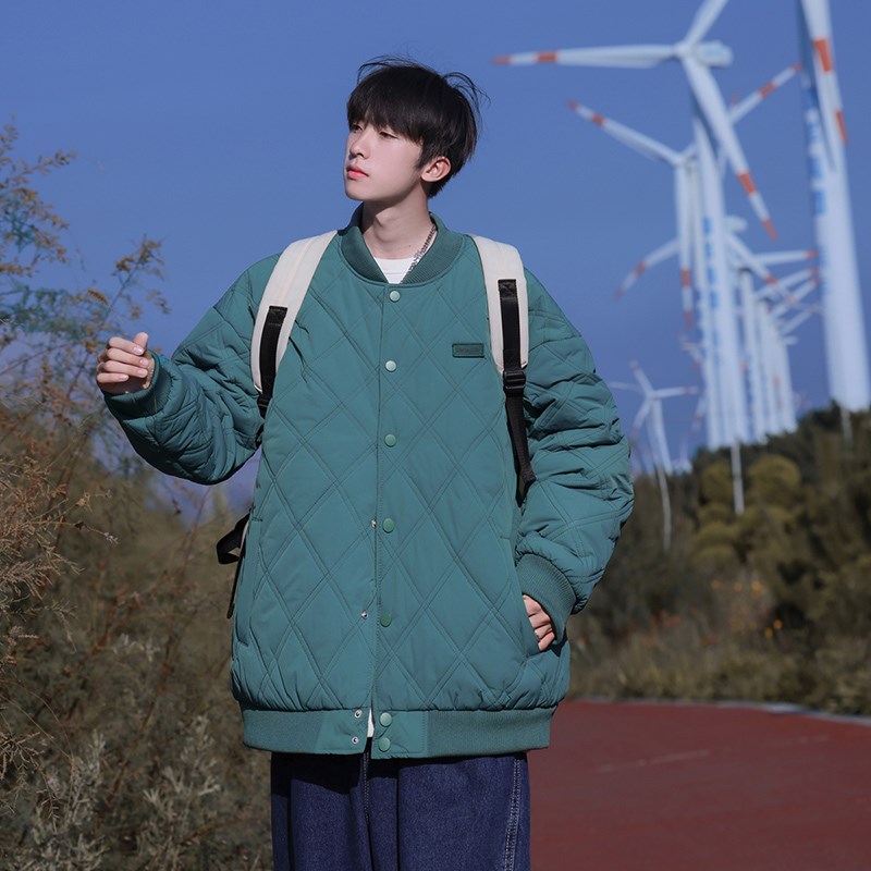 男女加厚 菱形格棉服 港风 棉休闲  外套1404-1-MY9362-P80