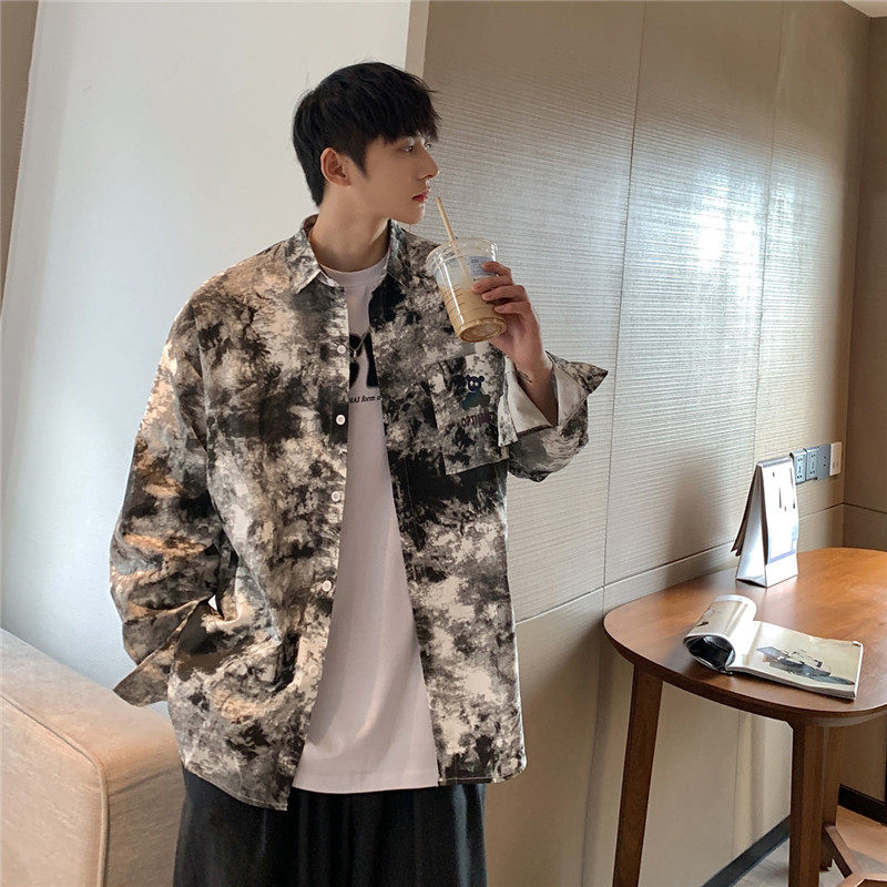 1404-2-c35-P40新款时尚青少年潮流港风衬衫，男装衬衫，星座1404-2