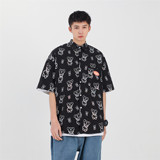 休闲男女装新品精品港风衬衣短袖中性风衬衫714-2-C28-p53，男装衬衫，星座1404-2