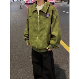 休闲男装新品港风冲锋衣多巴胺穿 高档皮衣1404-2-7890-p85图片