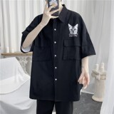 K男情侣女长短立体袋衬衫纯714-1-C15-P58短袖53元b件，男装衬衫，星座1404-2