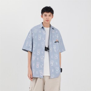 休闲男女装新品精品 港风衬衣短袖中性风衬衫714-2-C28-p53图片