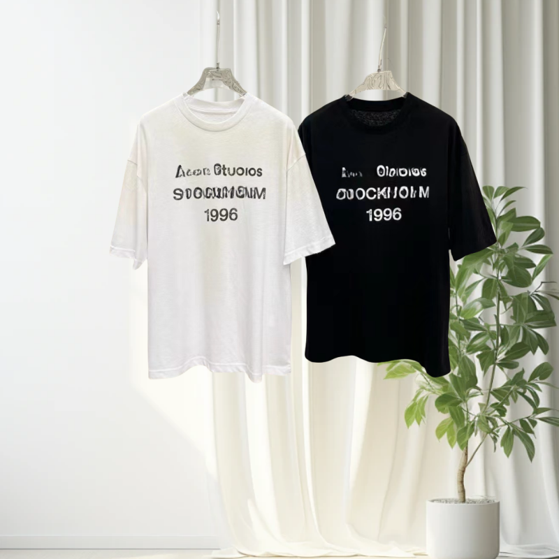 短袖通勤常规做旧磨破纯棉男女款