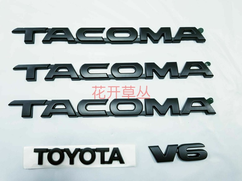 适用于Toyota Tacoma V6车门字母标贴塔科马字标侧门标志立体镀铬