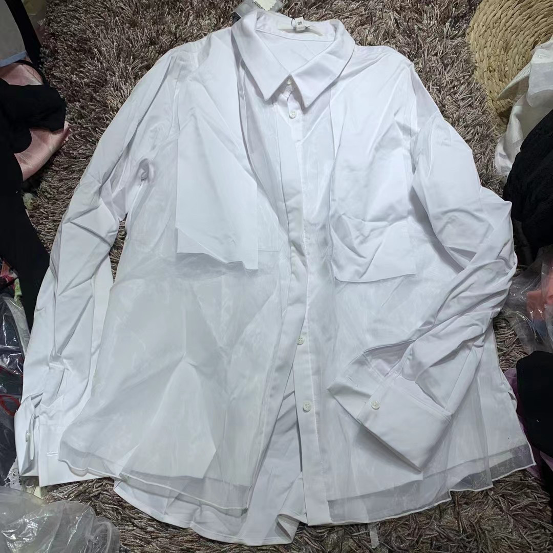 伊华欧秀打底衬衫女秋冬款新款百搭长袖上衣洋气宽松韩版衬衣46