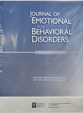 【单期可选】Journal of Emotional and Behavioral Disorders 精神与行为失常 2021年3月