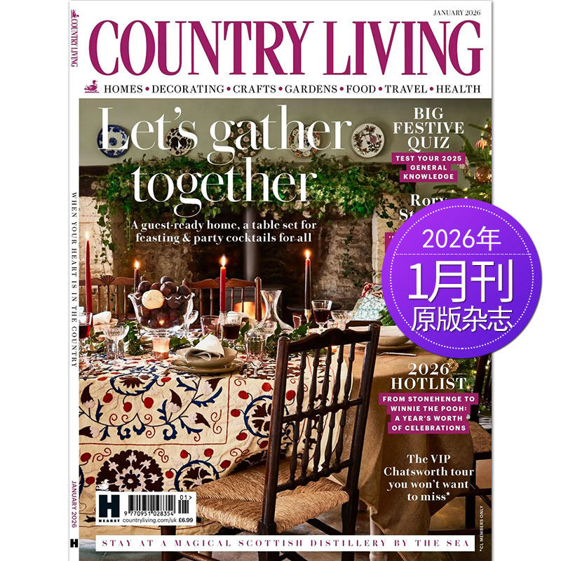 【单期可选】Country Living 乡村生活 2026/2025年月刊  英国家居别墅设计英语英文国外期刊杂志