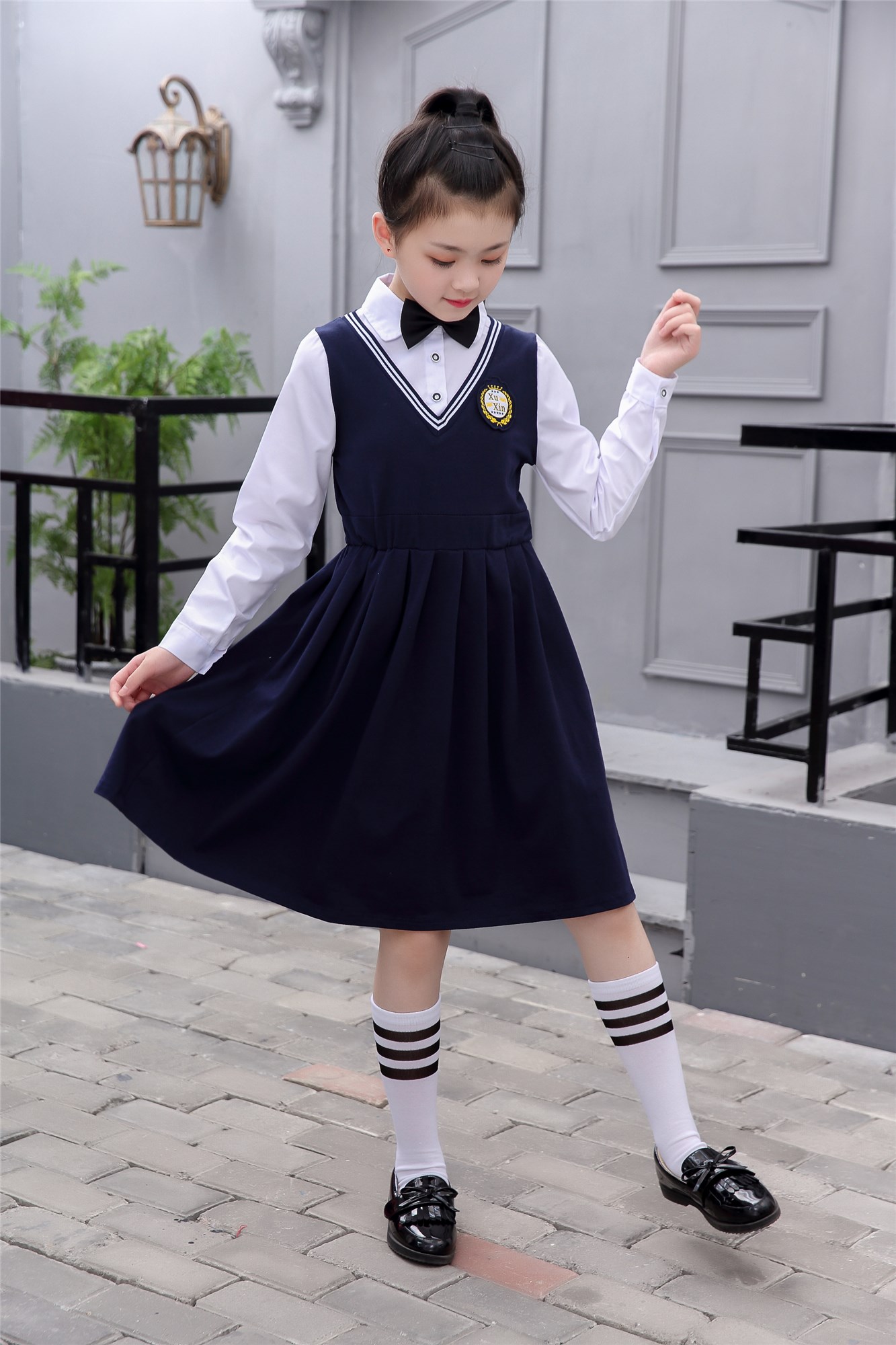 女童连衣裙春装2021新款洋气韩版中大儿童学院风公主裙长袖裙子潮