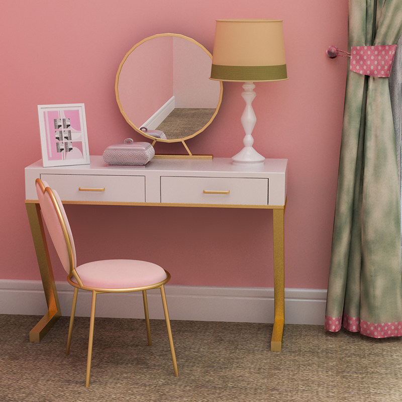 北歐簡約鐵藝實木臥室演藝室電腦網紅美甲化妝桌梳妝台包郵在類目 住宅傢俱, 桌類, 梳妝檯/桌中 - 來自Buy2taobao.com提供專業的淘寶代購服務