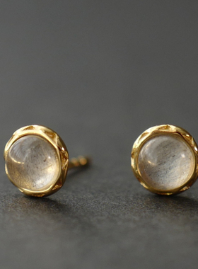 Natalia 月光系列 迷你拉长石耳钉