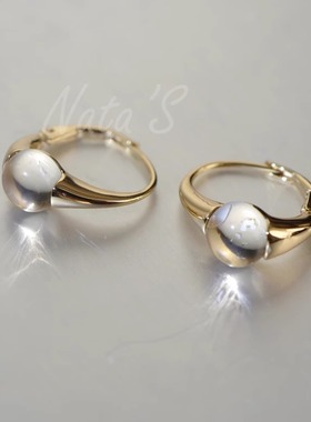 Natalia 925银 晶石耳圈 Topaz Hoops 白水晶