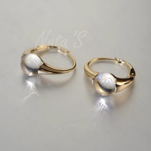 Natalia 925银 晶石耳圈 Topaz Hoops 白水晶
