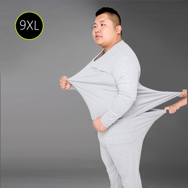 NATAL YEAR PLUS SIZE AUTUMN CLOTHES AND AUTUMN PANTS MENS SUIT PLUS FAT PLUS COTTON SWEATER BASE THERMAL UNDERWEAR FAT GUY FAT MAN WINTER