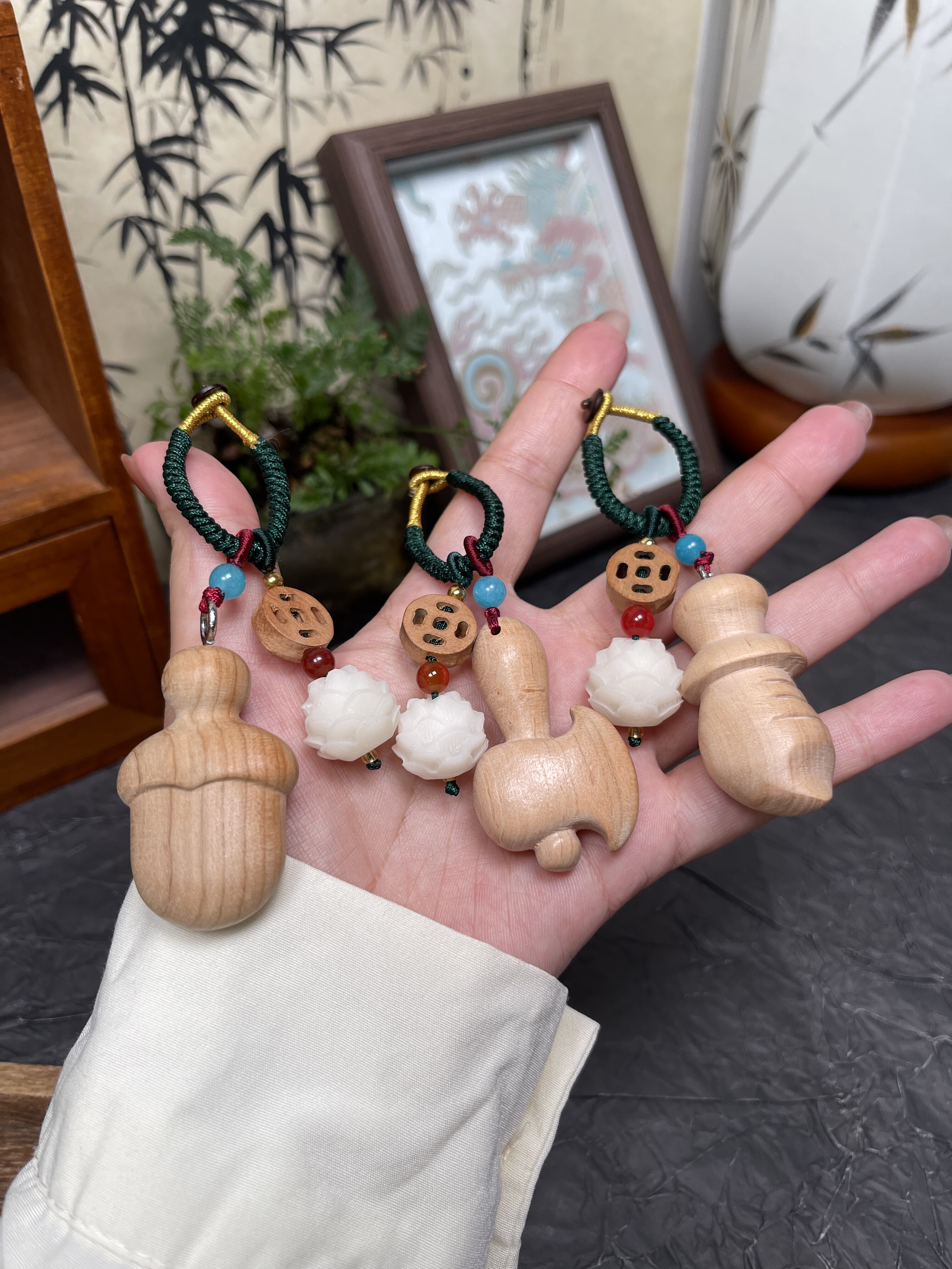 天然桃木宝剑肥刀肥斧汽车钥匙扣挂件男女饱剑随身平安挂饰