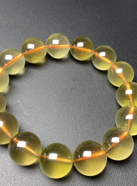 天然水晶手链黄水晶男女款黄色手串大颗粒圆珠一物一图