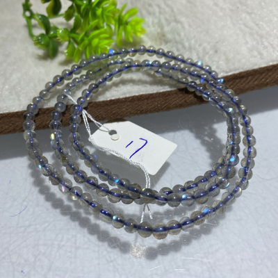 天然水晶拉长石月光石礼物手串三圈多圈女彩光水晶手链小颗粒