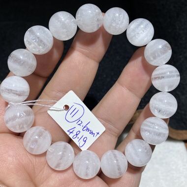 天然水晶大颗粒白幽灵千层手链男女款云雾幻影彩虹光一物一图