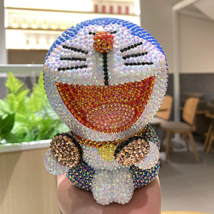 DIY手工贴钻机器猫摆件铜锣烧