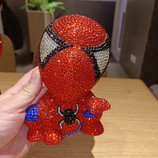 贴钻DIY手工蜘蛛侠存钱罐搪胶防摔储蓄罐个性儿童生日礼物摆件