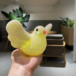 贴钻发光鸽子礼物信鸽礼品创意家鸽灯具 床头柜房间装饰摆件DIY
