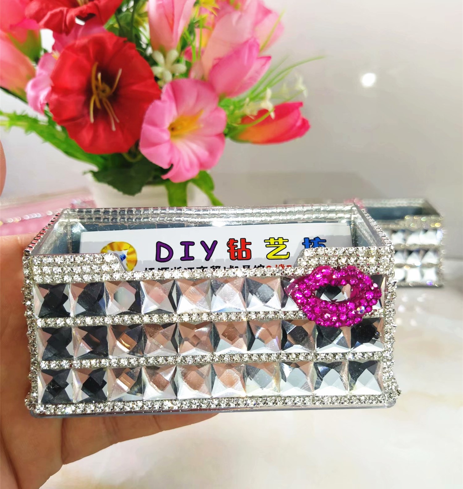 手工DIY贴钻名片座镶钻名片座