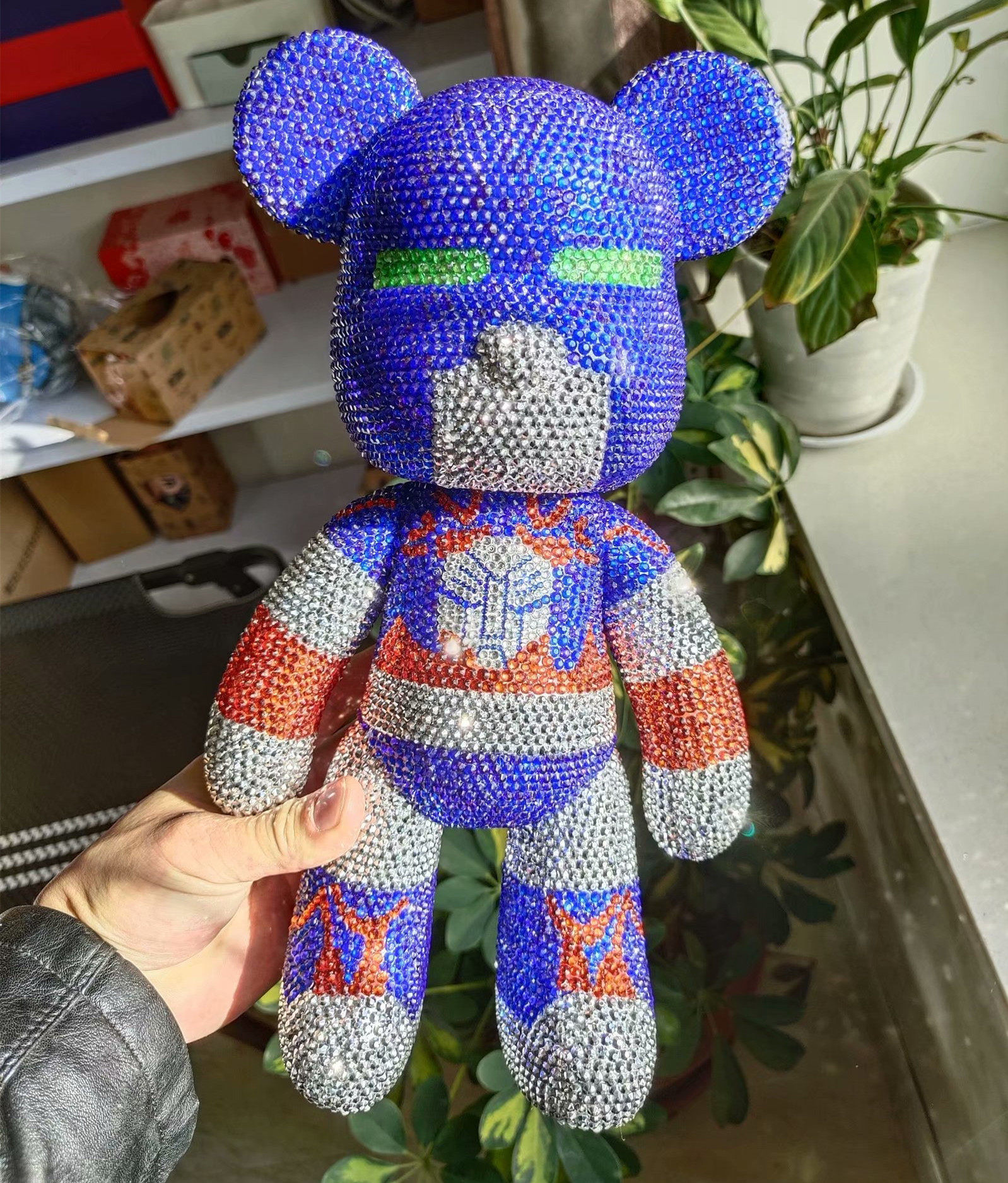 变形金刚手工diy贴钻暴力熊玩偶35厘米摆件粘钻熊抖音网红礼品