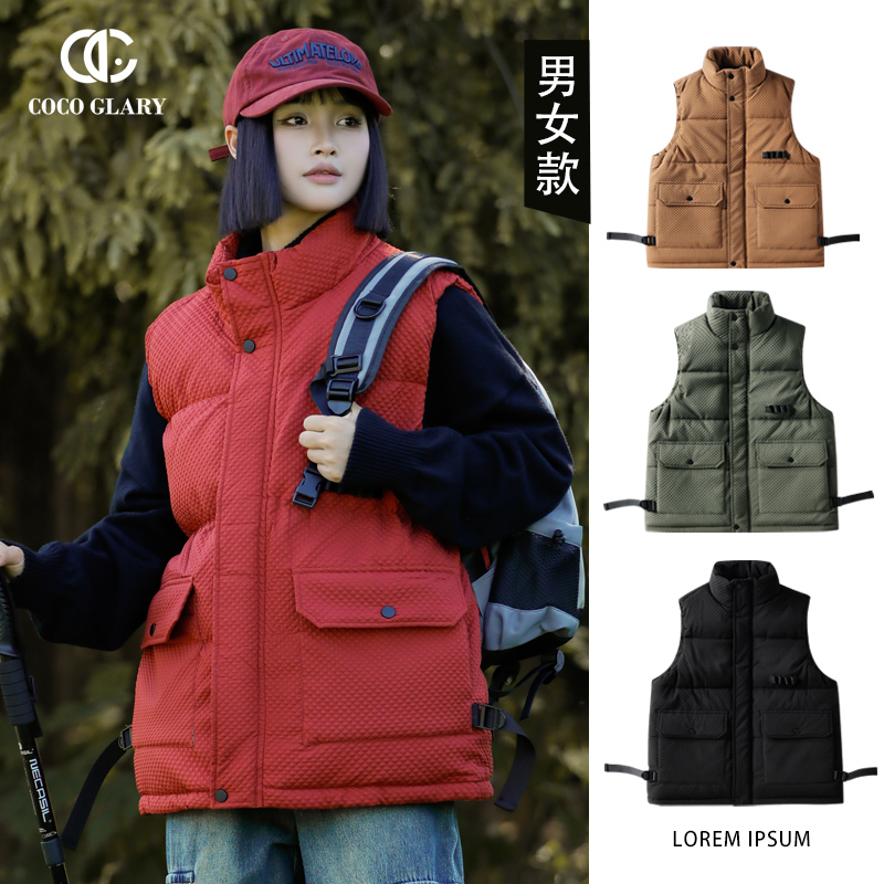 秋冬羽绒棉马甲男女情侣棉衣外套