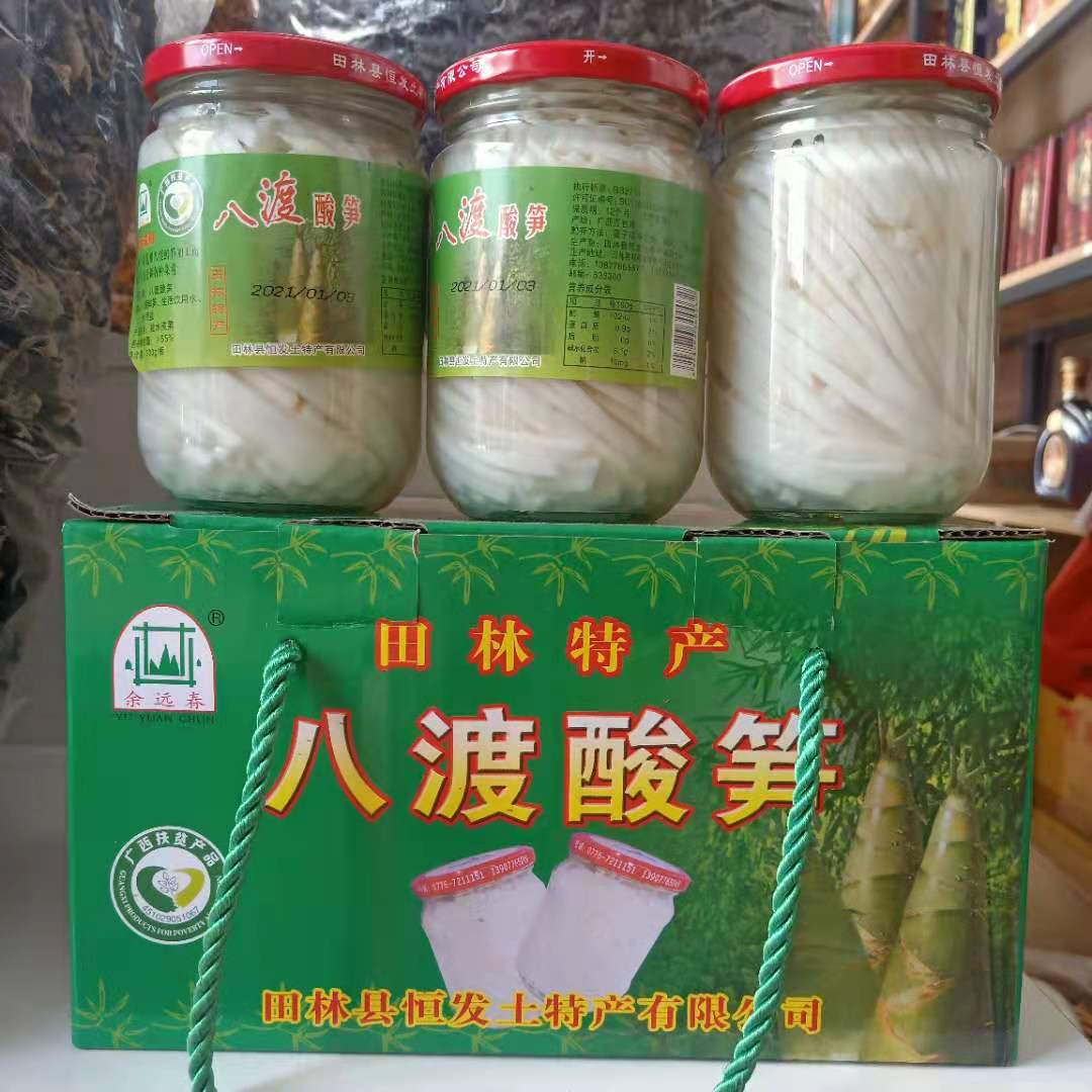 广西田林八渡笋酸笋丝特产 脆嫩爽口酸配料螺丝粉酸300g*6罐包邮 零食/坚果/特产 笋类制品 原图主图