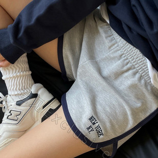 居家裤 复古休闲百搭运动裤 高腰显瘦裤 子纽约时尚 BM风短裤 热裤 美式