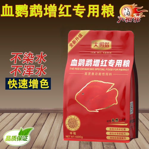 大拇指增红专用快速不浑水血鹦鹉