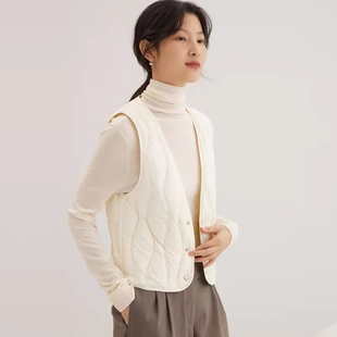羽绒服内胆秋冬大衣内搭轻薄保暖背心贴身打底坎肩V领马甲女内穿