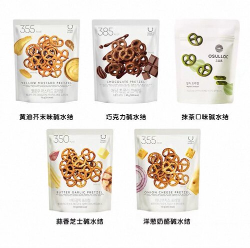 韩国olive young低卡Delight蝴蝶结咸水结贝果片明星同款咸口零食