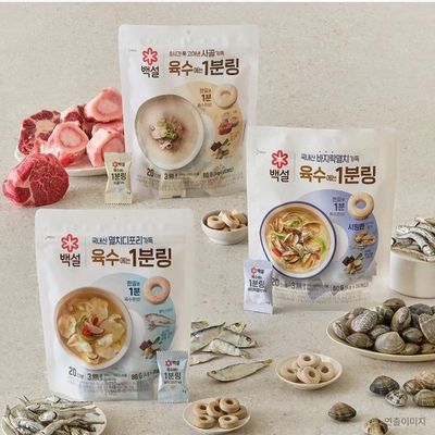 韩国代购白雪浓缩凤尾鱼汤牛骨汤蚬子蛤蜊汤便携速食鲜美好喝80g
