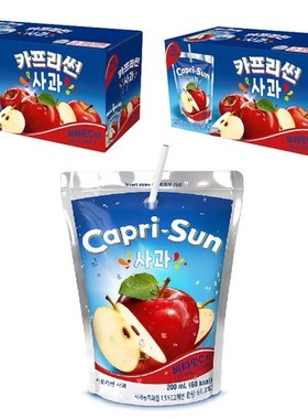 韩国果倍爽Capri-Sun橙子苹果混合水果果汁200ml袋装饮料欧阳娜娜