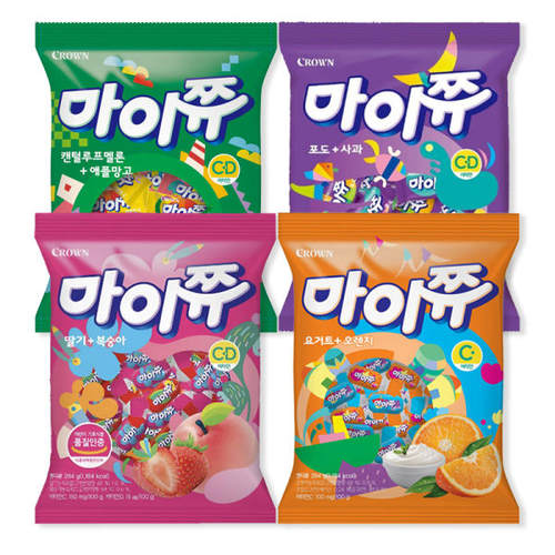 韩国CROWN克丽安酸甜水果软糖草莓葡萄桃子苹果儿童零食品吴世勋