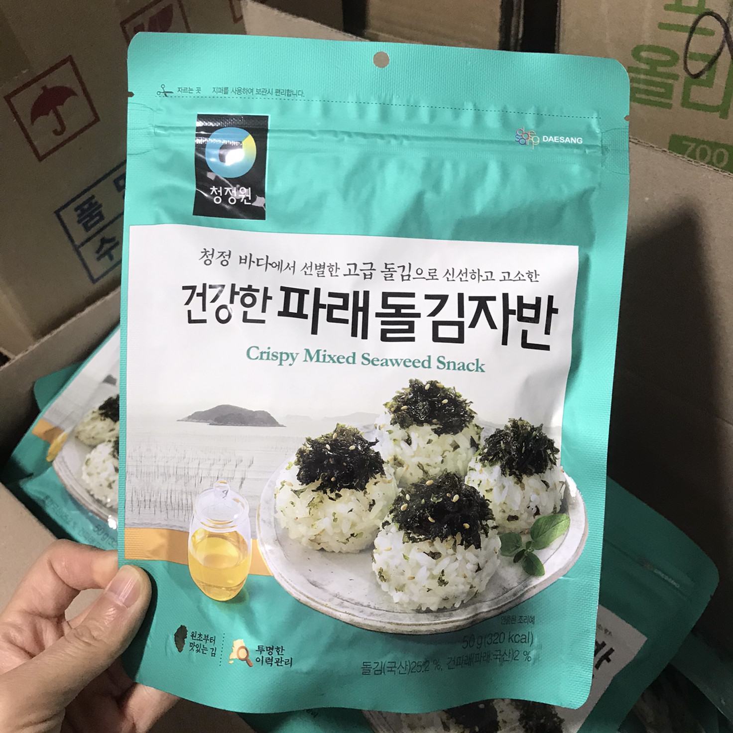韩国进口食品清净园青炒海苔碎拌米饭团酥脆海味即食紫菜50g儿童