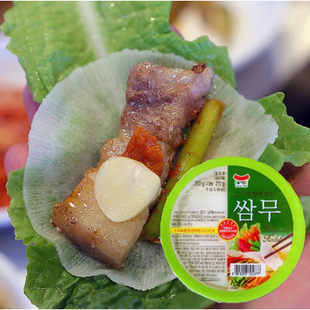 韩国进口泡菜白萝卜片甜脆爽口开胃菜盒装烤肉包饭酸甜圆片萝卜
