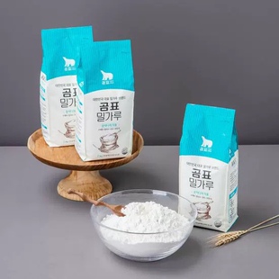 韩国原装进口面粉 中筋粉烘焙面粉熊牌面包粉小麦粉中力面粉1kg
